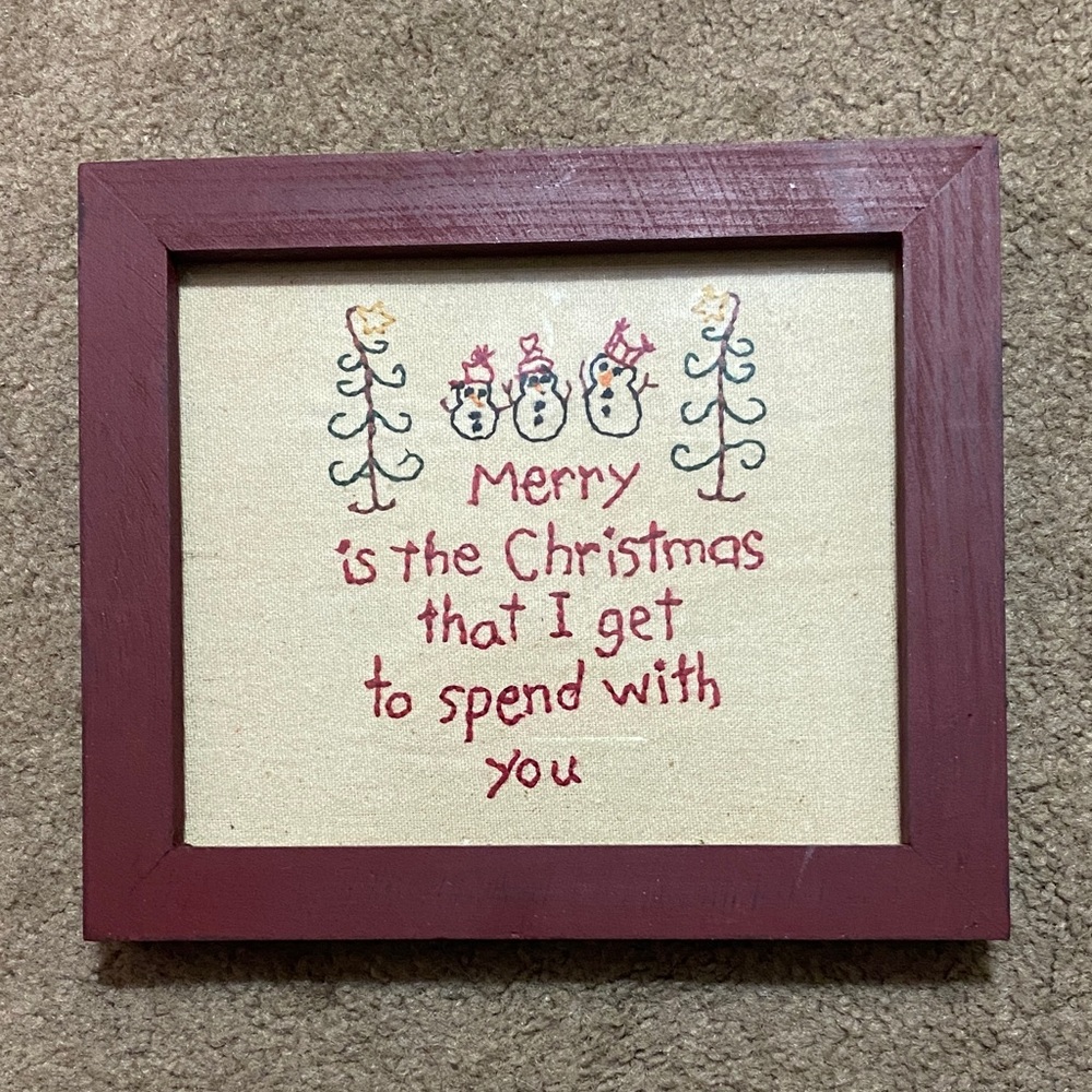 Festive Red Framed Holiday Wall Art